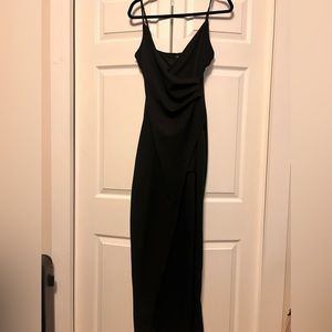 Long single slit evening dress